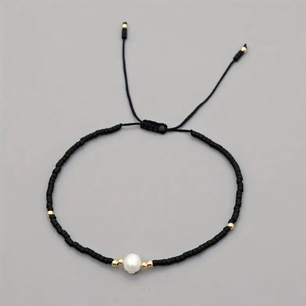 Mini Rice Beads Beaded Bracelet With Freshwater Pearl